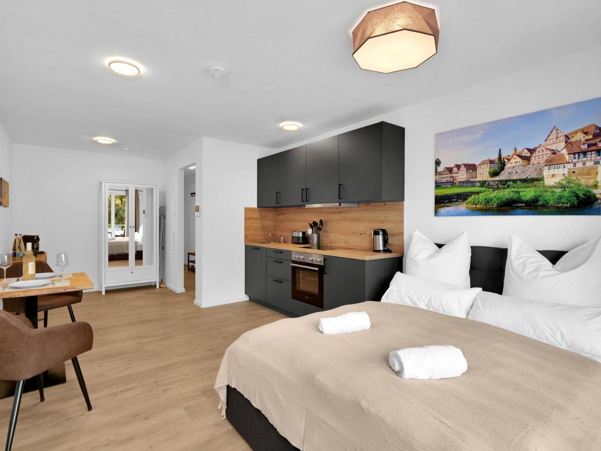 Inhome Studio Apartment - Kueche - Parken - Tv Schwaebisch Hall Ngoại thất bức ảnh